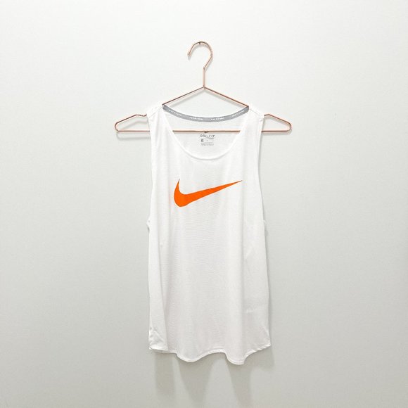 Nike Tops - WHITE AND ORANGE NIKE RUNNING TANK SIZE MEDIUM